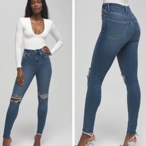 Good American‎ Womens Skinny Jeans Distressed Medium Wash High Rise Size 4/27